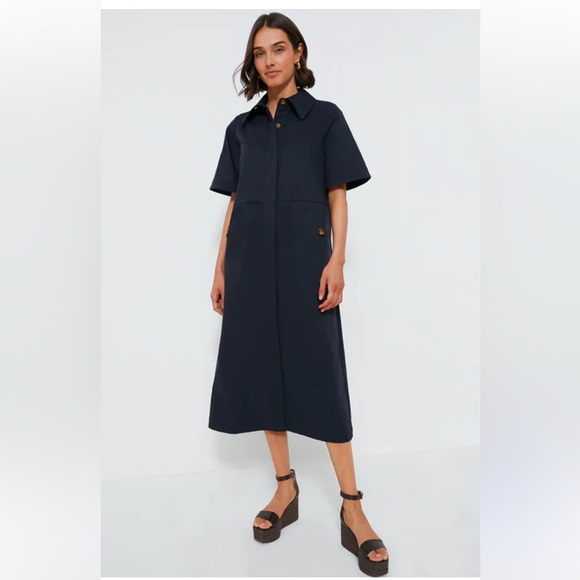 Tuckernuck Jacqueline blue Aline maxi dress size large with pockets - Picture 3 of 8